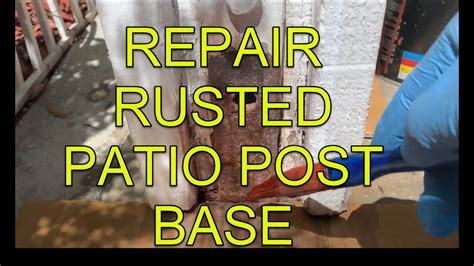 how to repair rusted box metal pole|metal base patio posts repair.